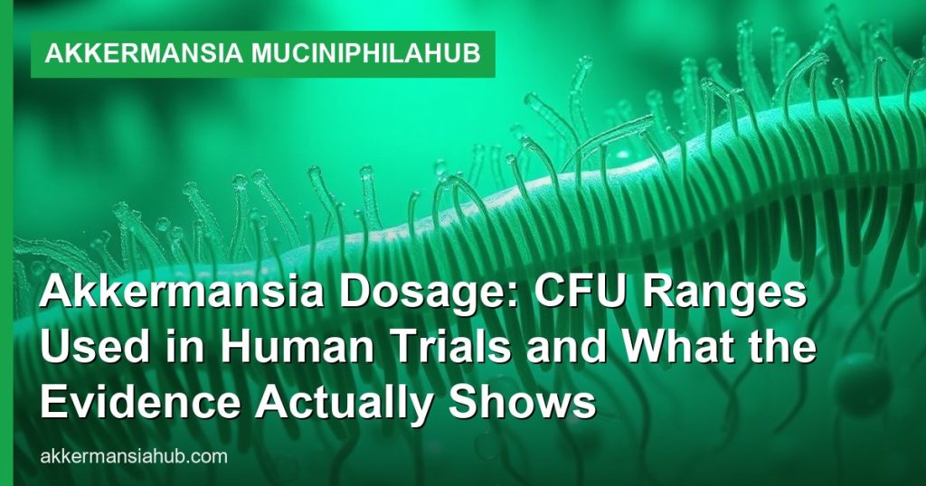 Akkermansia Dosage: CFU Ranges Used in Human Trials and What the Evidence Actually Shows - Akkermansia muciniphilaHub